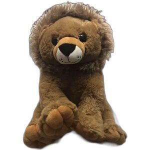 The Bear Factory Lion Plush Stuffed Animal Toy Brown Big Paws Mane Fluffy Cute